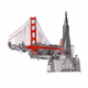 San Fancisco Collection 1a - Golden Gate and Transamerica Pyramid