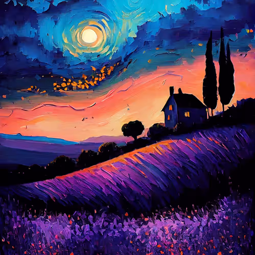Beautiful Landscape with Lavender Fields