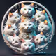 Circle of White Cats