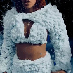 Ice Cloud Super Crop Sweater
