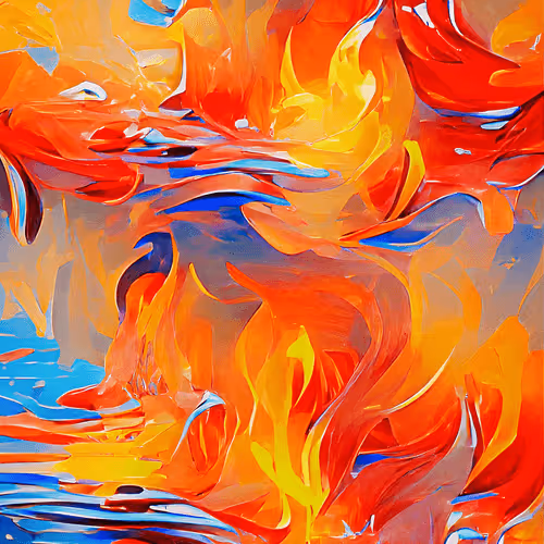 fire and water abstract art