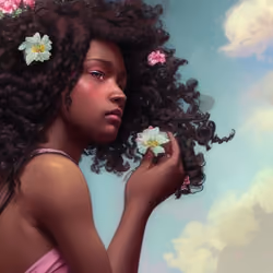 Flowers in head