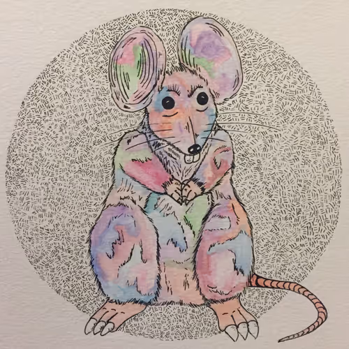Watercolor Rat