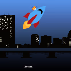 Shiba Rocket To The Moon Over Boston