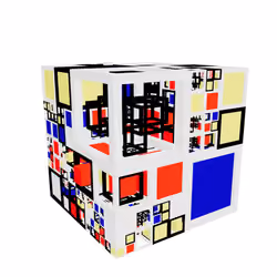 3DMondrian Cube #97