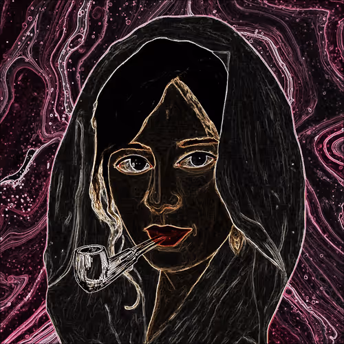 neon line girl