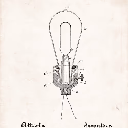 Light Bulb Invention Thomas Edison Tan