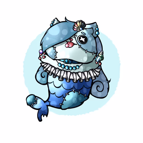TEN Collection Mermaid cat Blue