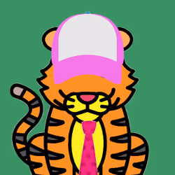 Cute Tiger with Hat and Tie #295