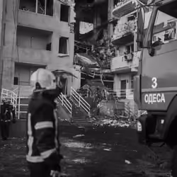 Russian rocket attack to Ukrainian city Odessa