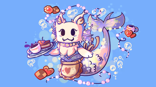 Waitress Cat-Mermaid
