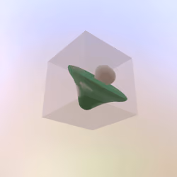 Green Mushroom in an ice cube #1
