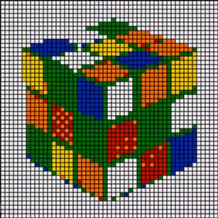 Rubik's Cube in pixels