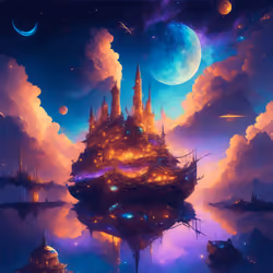 Surreal Cityscape in Ethereal Cosmos #7