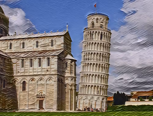 Leaning Tower of Pisa, Italy Europe  Oil Canvas Painting