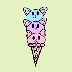 three-stack kitty ice cream