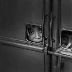 Kids behind the door