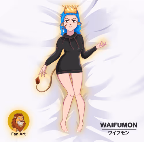 Lazy Lions Fan Art - Waifumon Exclusive