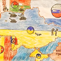 Child art "Aggressive Neighbours"