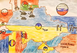 Child art "Aggressive Neighbours"