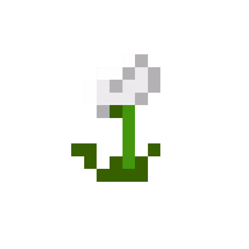 white pixel flower