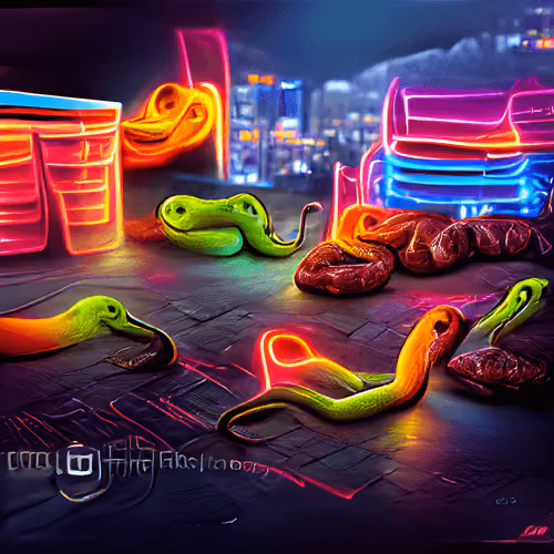Glowing snakes