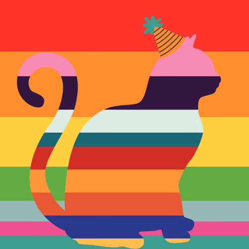 Cat Waiting For Birthday Party