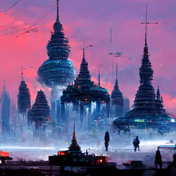 Cyberpunk Myanmar City 10