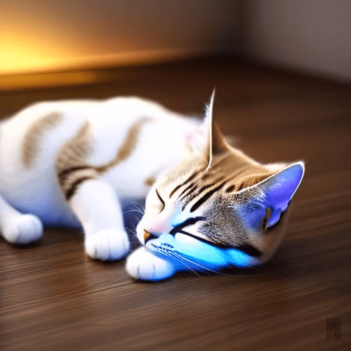 Sleeping White Cat