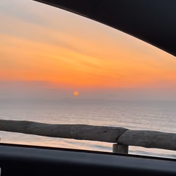 Sunset through side window