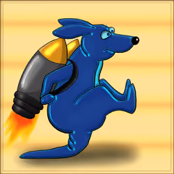 Blue Plastic Kicking Kangaroo #21