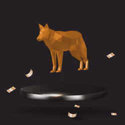 Bronze Polygonal Wolf