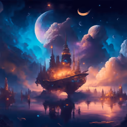Surreal Cityscape in Ethereal Cosmos #8