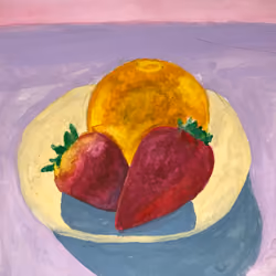 Orange and Strawberries Still Life