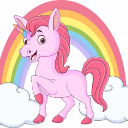 Unicorn with rainbow