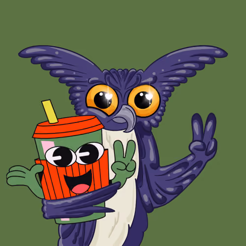 Cool Owl with Cool Cup