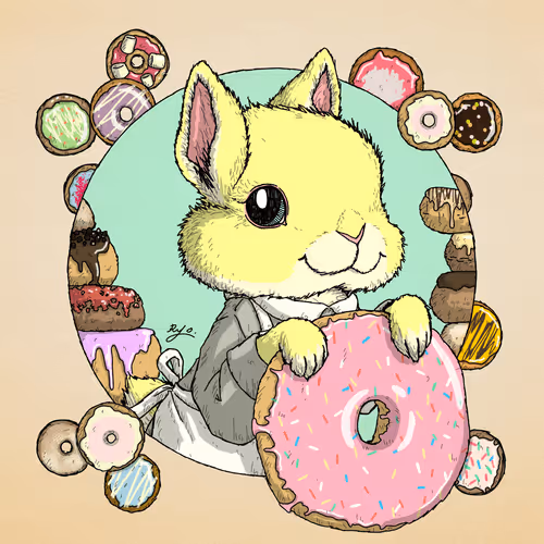 『Crypto lucky bunny』 No.57 Doughnut