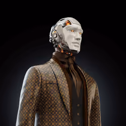 Classic business robot with BTC pattern #001