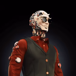 Humanlike business robot with eyeglasses #002