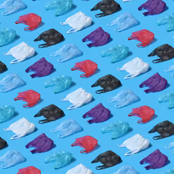 Color plastic bags. Endless photo pattern