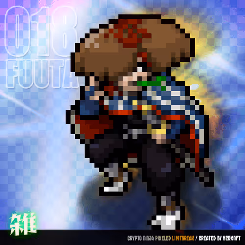 [3NINJA Purchase Rewards]Crypto Ninja Pixeled LIMITBREAK #018 - FUUTA