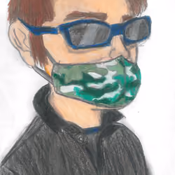 My classmate in face mask
