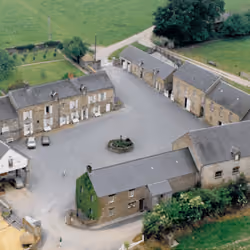 Balleroy, vue aérienne de la ferme du Coisel