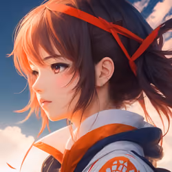 Chica anime de perfil