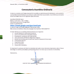 Convocatoria a Asamblea General Ordinaria marzo 2023