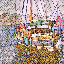 Gulet sailing on the blue sea
