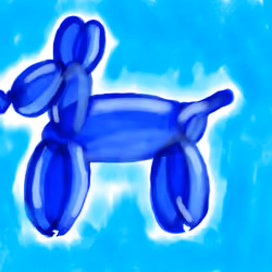 Blue balloon doggy in the sky