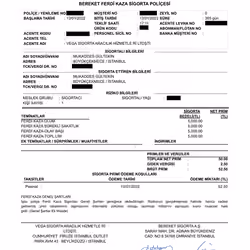 Bereket Sigorta Poliçesi
