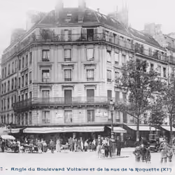 Paris XI, Angle du Boulevard Voltaire et de la Rue de la Roquette, 1907