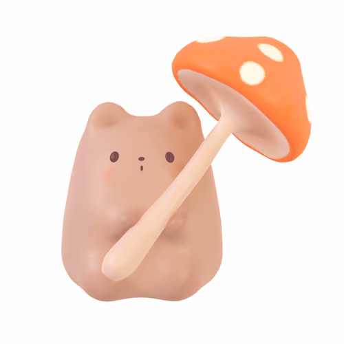 orange mushroom moko bear
